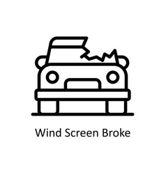 Screen Broke Outline Icon Design