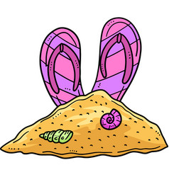 Slipper On The Sand Cartoon Colored Clipart