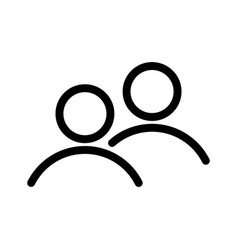 2 People Tandem Thin Line Icon