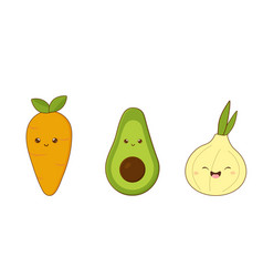 Cute Vegetables Clip Art Avacado Carrots Onions