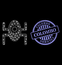 Distress Colombo Badge And Glossy Mesh Microrobot