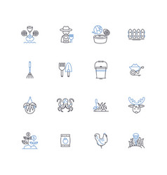 Farming Technology Line Icons Collection