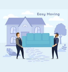 Moving Concept Two Workers Are Carrying A Sofa