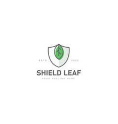 Shield With Leaf Logo Design Icon