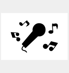 Stencil Microphone Music Note Icon Doodle Clipart