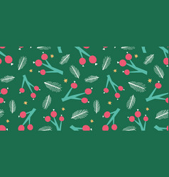 Christmas Berry Background Border Pattern