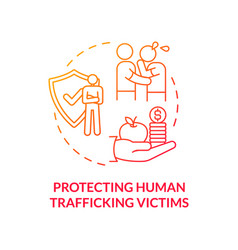 Protecting Human Trafficking Victims Red Concept