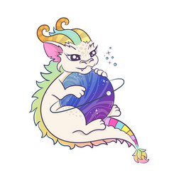 Rainbow Dragon Hugs The Planet With Its Paws