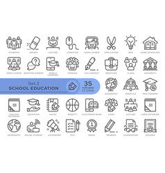 Set Icons School Education 02