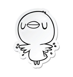 Sticker Of A Cartoon Chick Flapping Wings