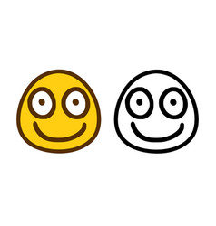 Happy Face Emoticon In Two Style Isolated