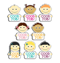 Kids With Good Job Label Plates Set