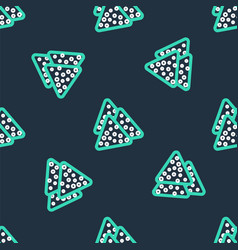 Line Nachos Icon Isolated Seamless Pattern