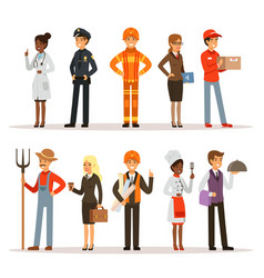 Professional workers different jobs professionals Vector Image