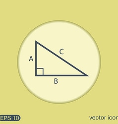Triangle math symbol icon geometry learning math Vector Image