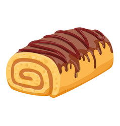 Chocolate Cream Roll Bakery Icon Cartoon