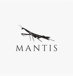 Elegant Silhouette Praying Mantis Logo Icon