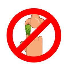 Forbidden To Pick Nose Ban Booger Red Prohibition