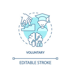 Voluntary Education Turquoise Concept Icon