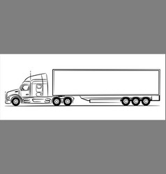 American Semi Trailer Truck Abstract Silhouette