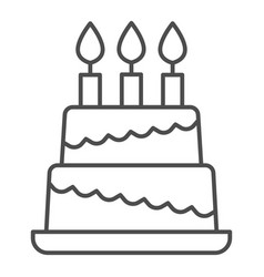 Birthday Storey Cake Thin Line Icon