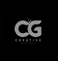 Cg C G Letter Logo Design White Magenta Dots