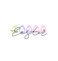 Happy Easter Black Monoline Lettering With Pastel