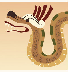 Traditional Aztec Snake Culture Ornament Icon