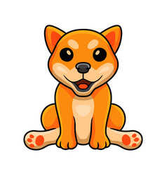 Cute Shiba Inu Dog Cartoon Sitting