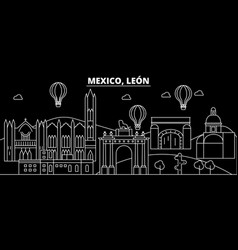 Leon Silhouette Skyline Mexico - City