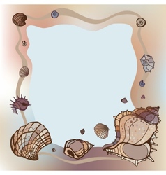 Round frame seashells Royalty Free Vector Image
