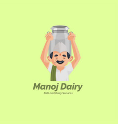 Milk And Dairy Services Mascot Logo