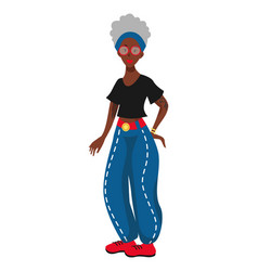 Black Woman In Stylish Modern Clothes