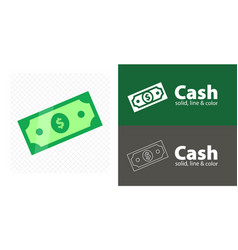 Dollar Isolated Flat Cash Line Icon