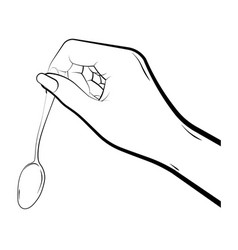 Female Hand Holds A Small Spoon Realistic