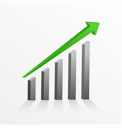 Financial Stock Trading Chart With Rise Up Green