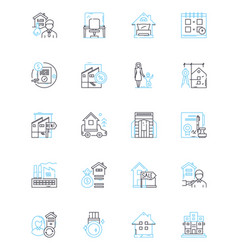 Retail Territory Linear Icons Set Sales