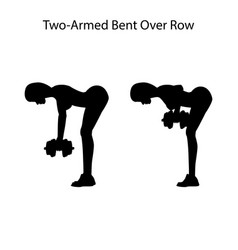 Two Armed Bent Over Row Exercise Silhouette