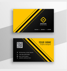 Yellow Black Business Card Modern Design