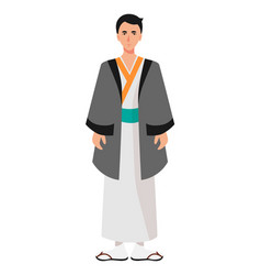 Man In Japanese Festive Folk Clothes