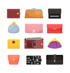 Set Icons Wallets Different Purses Male