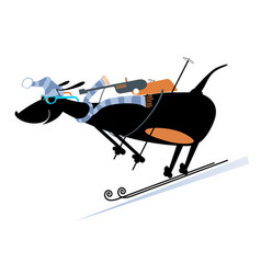 Cartoon Biathlon Competitor Dog