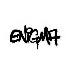 Graffiti Enigma Word Sprayed In Black Over White