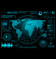 Hud User Interface World Map Business Data Chart