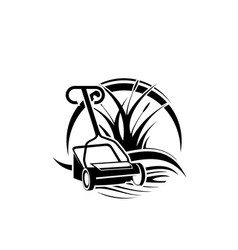 Lawn Mower Logo Silhouette