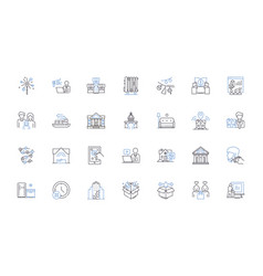 Neighborhood Spaces Line Icons Collection