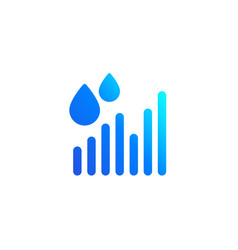 Rainfall Graph Icon On White