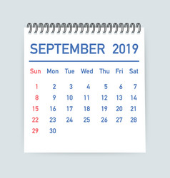 September 2019 Calendar Leaf Calendar 2019