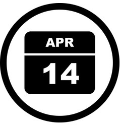 April 14th Date On A Single Day Calendar