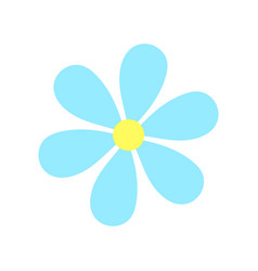 Blue Daisy Chamomile Flower Icon Decoration Flat